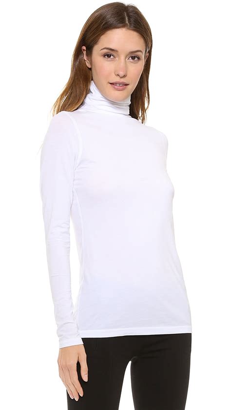 White Stretch Cotton Turtleneck 